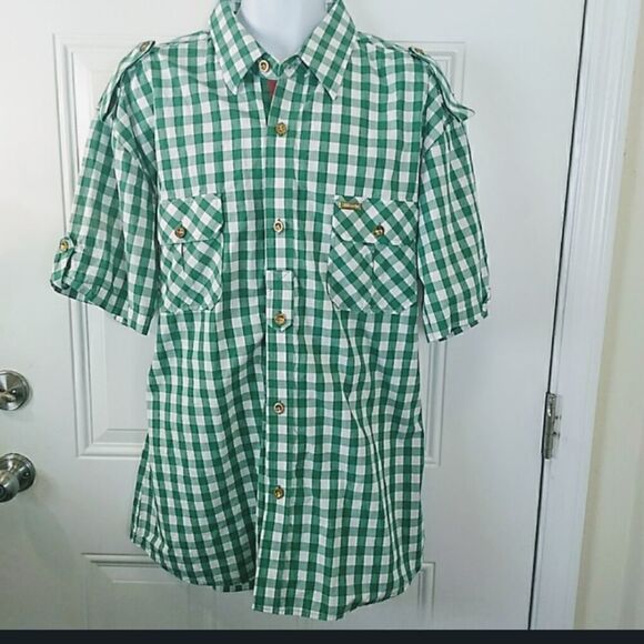 Ablanche green & white check button front shirt - Picture 1 of 8